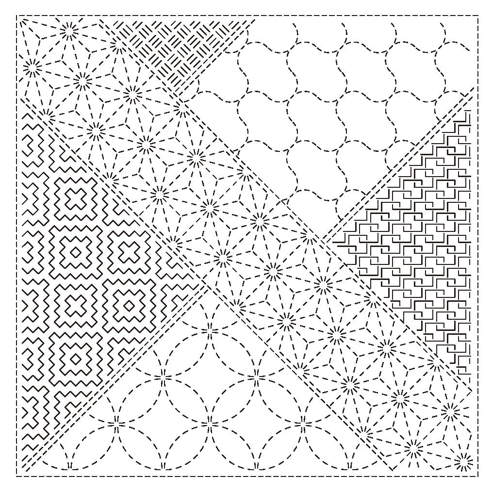 Mixed Pattern Sashiko Sampler - Yosegi (H1143/H2143)