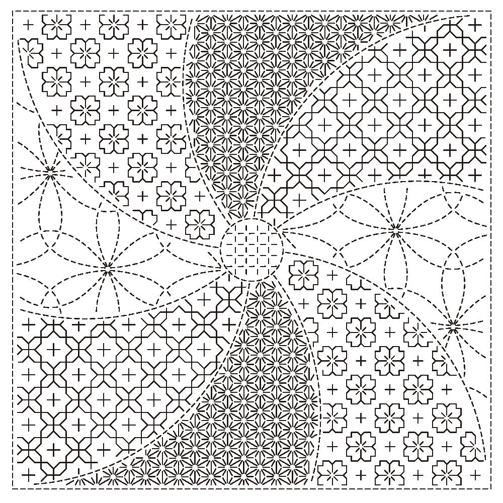 Mixed Pattern Sashiko Sampler - Hana Temari (H1144/H2144)