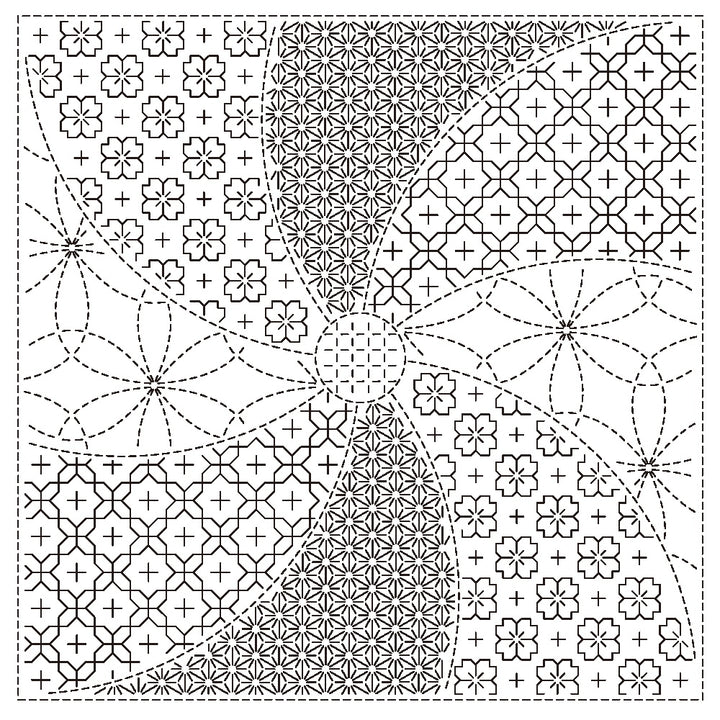 Mixed Pattern Sashiko Sampler - Hana Temari (H1144/H2144)