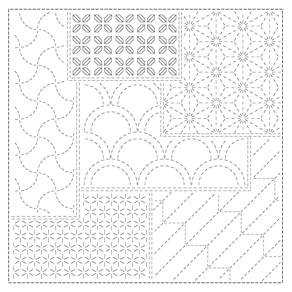 Mixed Pattern Sashiko Sampler - Chiyogami (H1145/H2145)