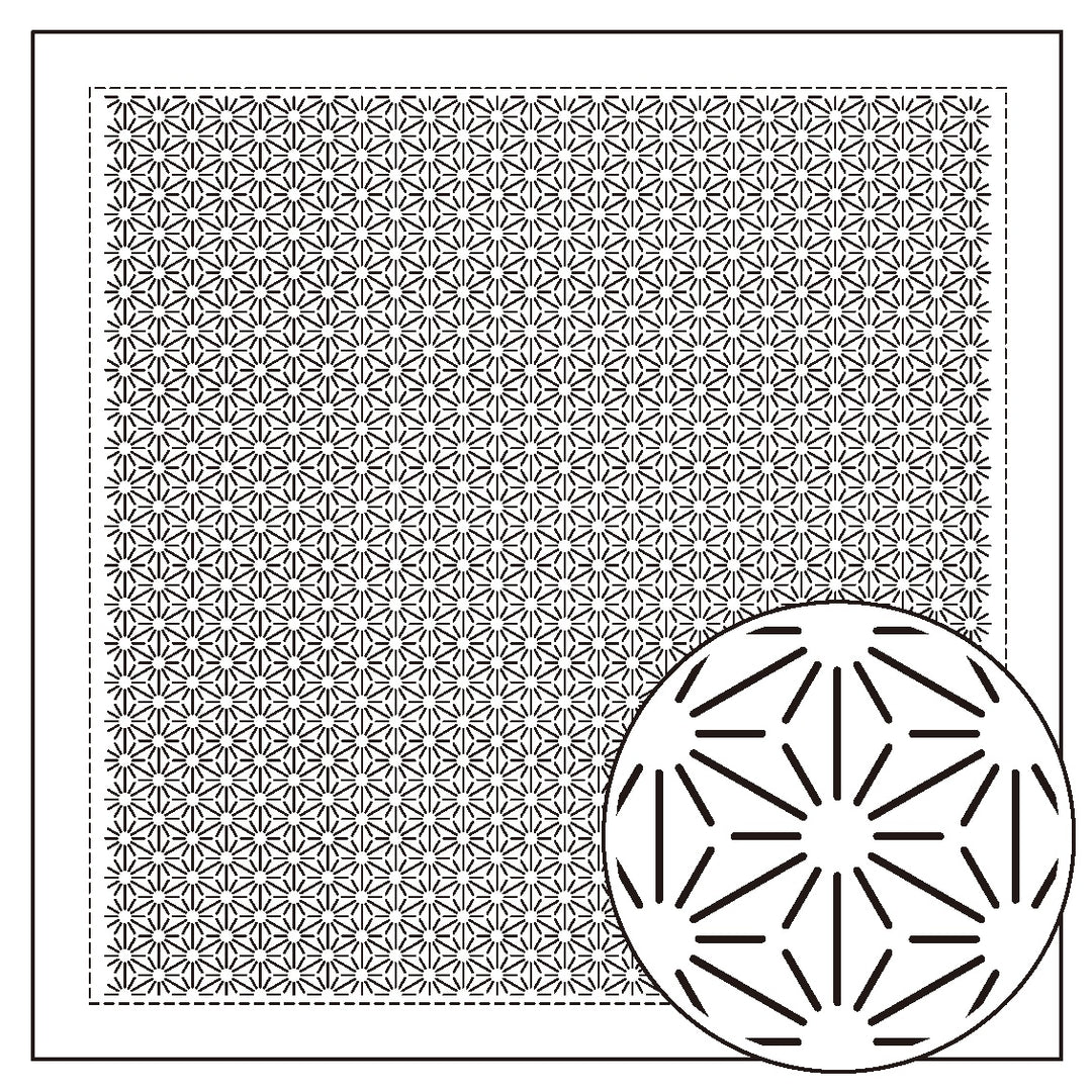 Hitomezashi Sashiko Sampler - Asanoha (H1146/H2146)