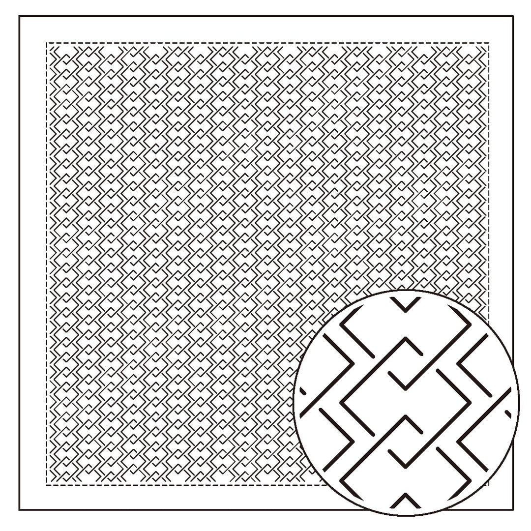 Hitomezashi Sashiko Sampler - Yoshiwara-Tsunagi (H1148/H2148)