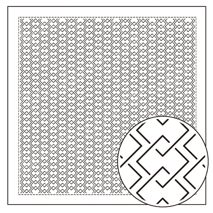 Hitomezashi Sashiko Sampler - Yoshiwara-Tsunagi (H1148/H2148)