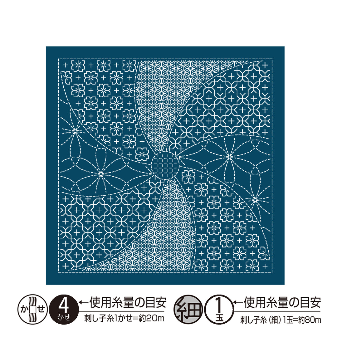 Mixed Pattern Sashiko Sampler - Hana Temari (H1144/H2144)