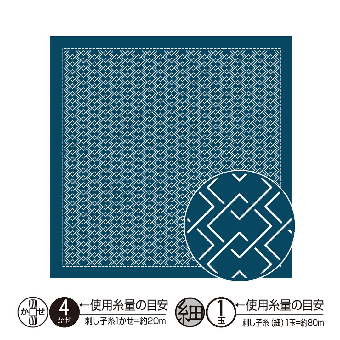 Hitomezashi Sashiko Sampler - Yoshiwara-Tsunagi (H1148/H2148)