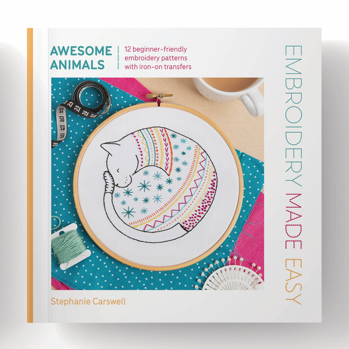 Embroidery Made Easy: Awesome Animals Iron-on Patterns Book