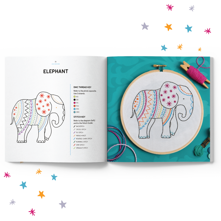Embroidery Made Easy: Awesome Animals Iron-on Patterns Book