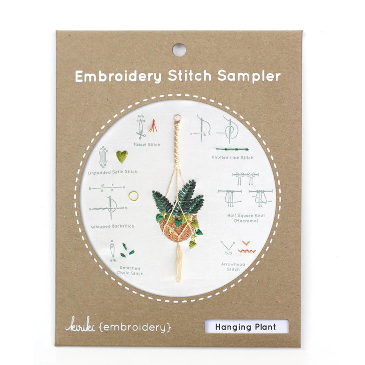 Hanging Plant Embroidery Stitch Sampler