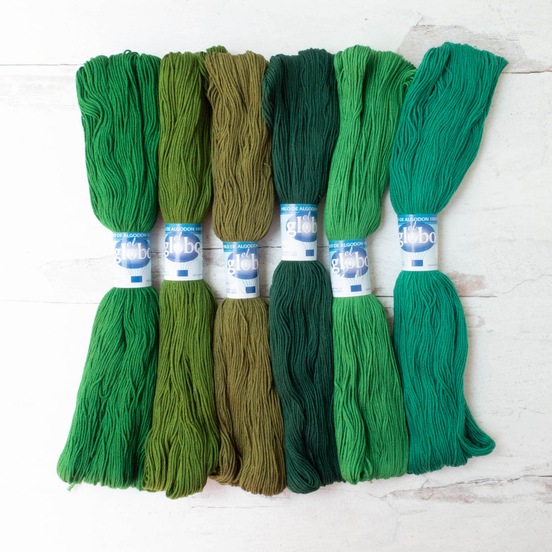 Hilo Vela El Globo Embroidery Thread - Dark Greens