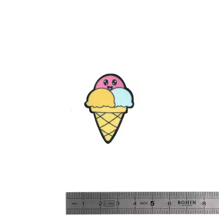 Ice Cream Cone Mini Iron-on Patch