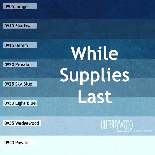 Cherrywood Hand Dyed Fabric Fat Quarter Bundle - INDIGO