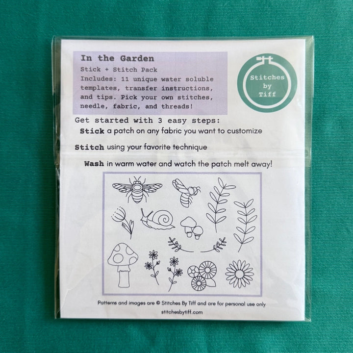 In the Garden Stick & Stitch Embroidery Patterns