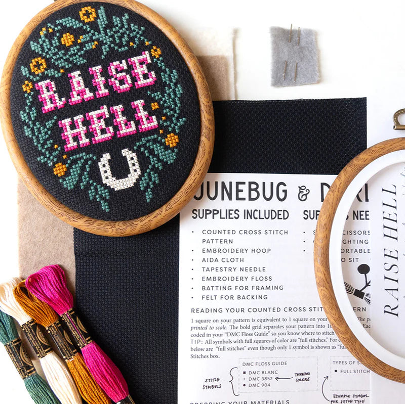 Raise Hell Cross Stitch Kit
