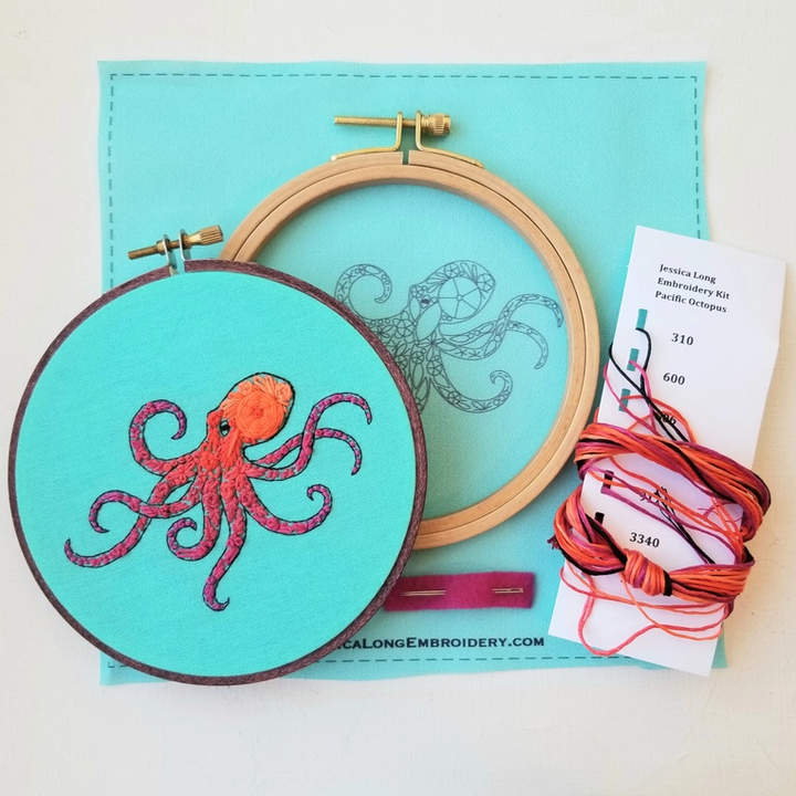 Pacific Octopus Embroidery Kit