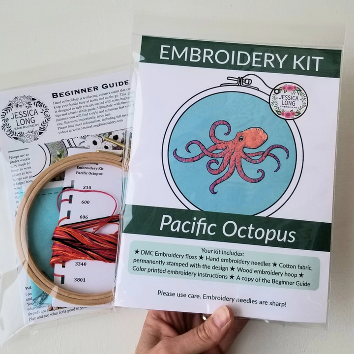 Pacific Octopus Embroidery Kit
