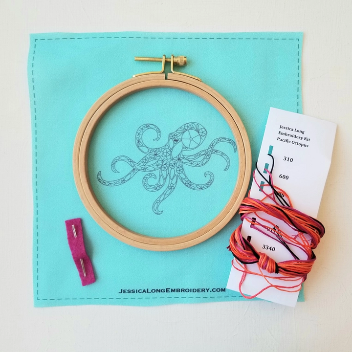 Pacific Octopus Embroidery Kit