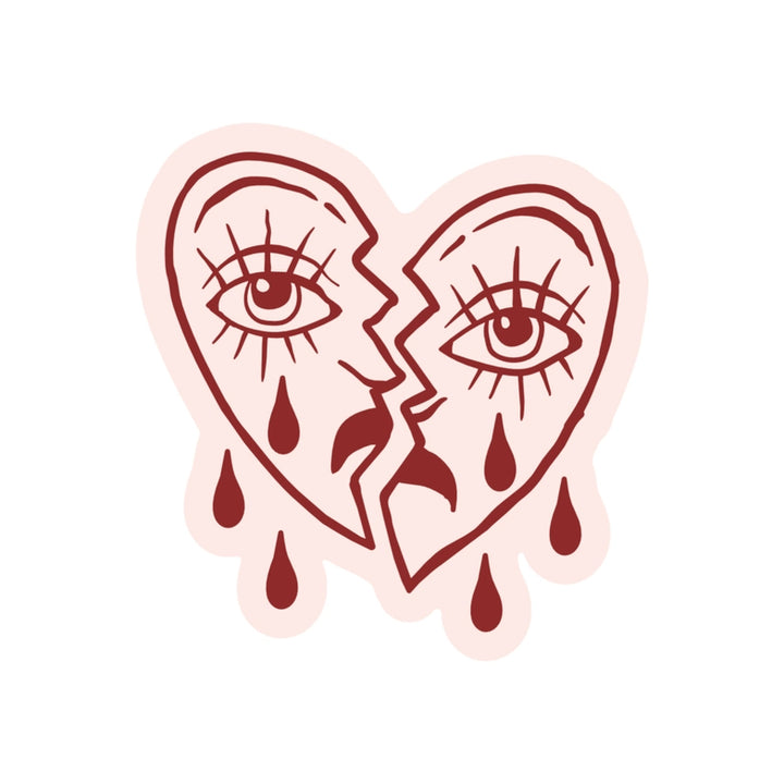 Crying Heart Tattoo Vinyl Sticker