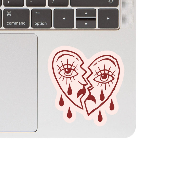 Crying Heart Tattoo Vinyl Sticker