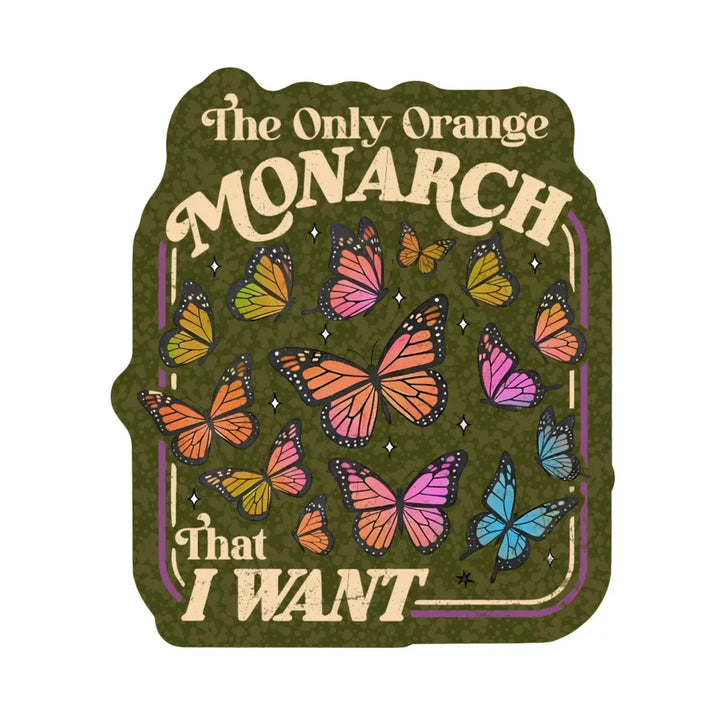 Orange Monarch Vinyl Sticker