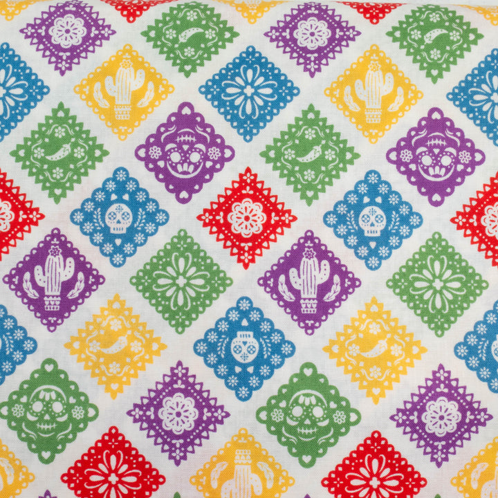 Japanese Cotton Fabric - Papel Picado on White (NN1912A)