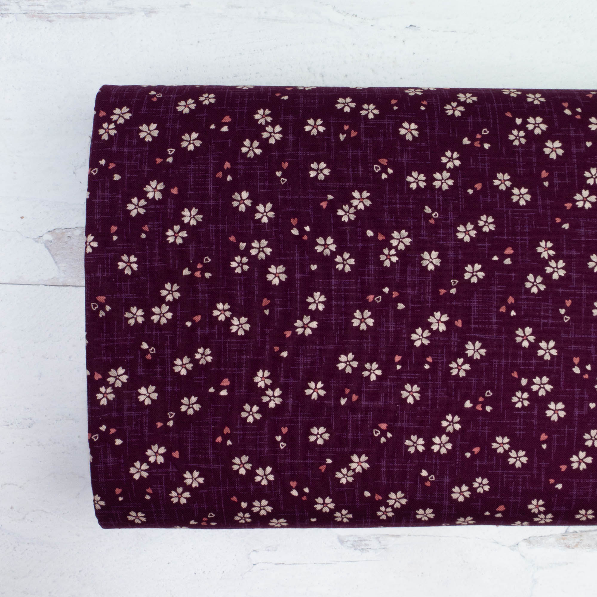 Sevenberry Japanese Cotton Fabric - Cherry Blossom on Purple