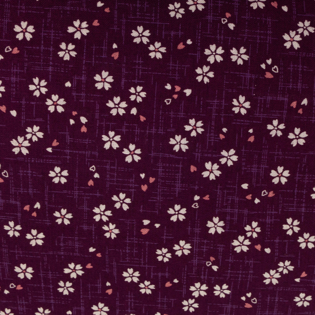 Sevenberry Japanese Cotton Fabric - Cherry Blossom on Purple (SBK7D24)