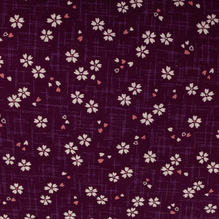 Sevenberry Japanese Cotton Fabric - Cherry Blossom on Purple (SBK7D24)