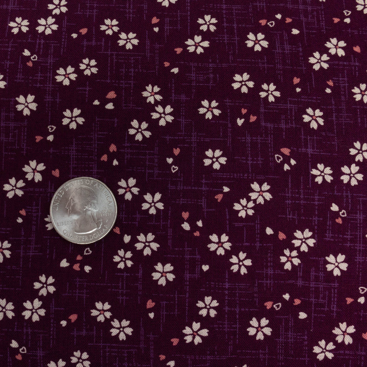 Sevenberry Japanese Cotton Fabric - Cherry Blossom on Purple (SBK7D24)