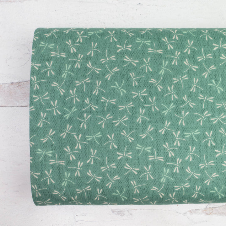 Sevenberry Japanese Cotton Fabric - Dragonflies on Teal (SBK2D72)
