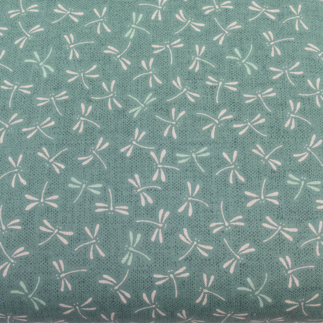 Sevenberry Japanese Cotton Fabric - Dragonflies on Teal (SBK2D72)