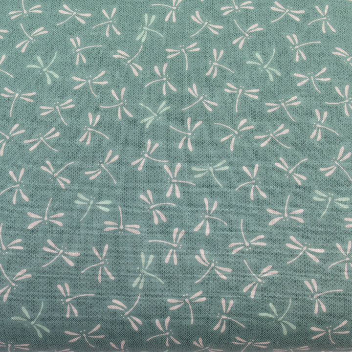 Sevenberry Japanese Cotton Fabric - Dragonflies on Teal (SBK2D72)