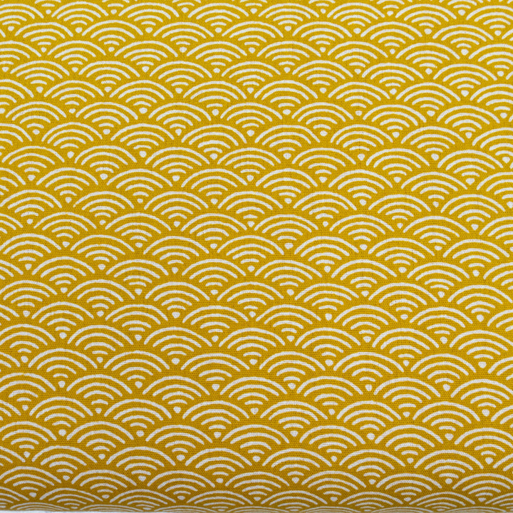 Japanese Cotton Fabric - Gold Segaiha Waves (YK301A)