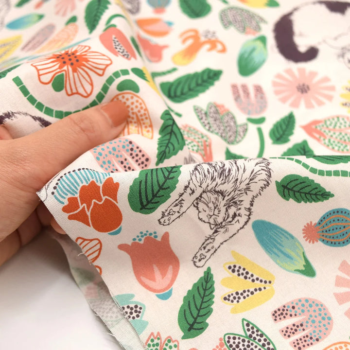 Japanese Cotton Fabric - 365 Cat Garden (KOK17103A)