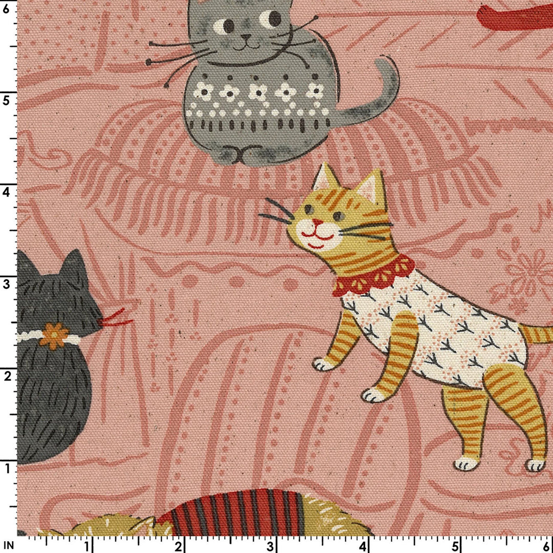 Japanese Cotton Oxford Fabric - Powerful Animal Cats (KOK0001B)