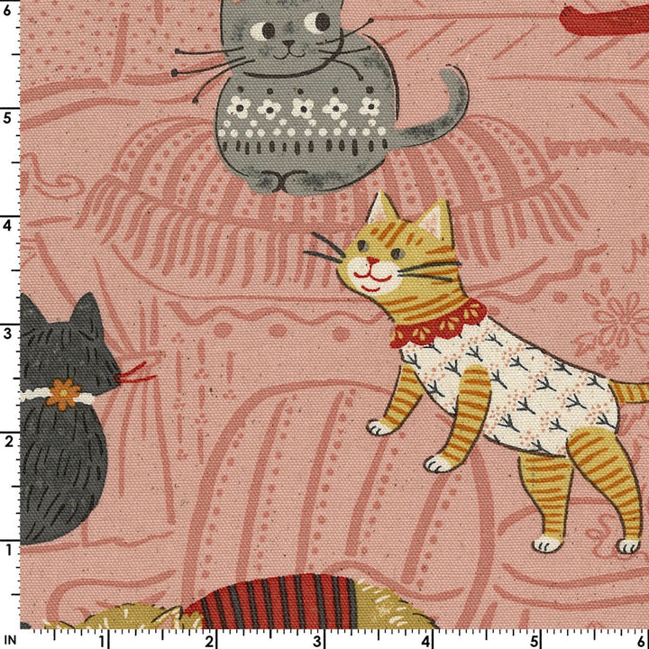 Japanese Cotton Oxford Fabric - Powerful Animal Cats (KOK0001B)