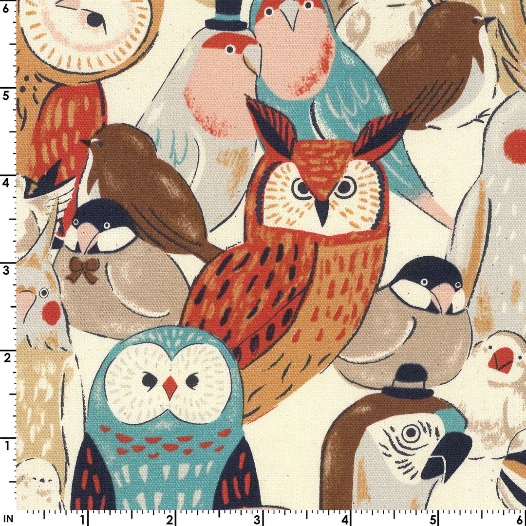 Japanese Cotton Oxford Fabric - Powerful Animal Birds (KOK502B)