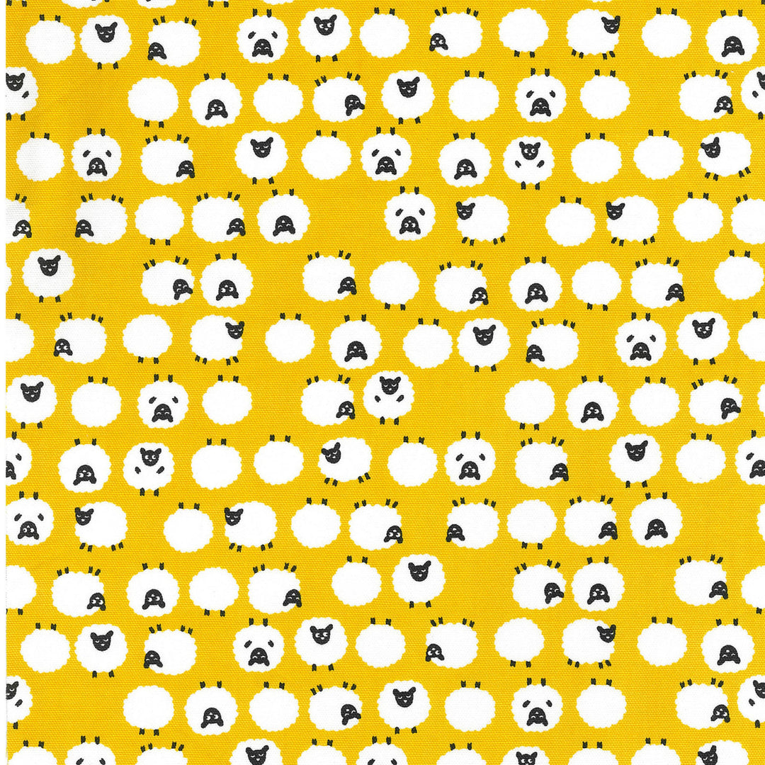 Japanese Cotton Oxford Fabric - Sheep on Yellow/Orange (KOK90102B)
