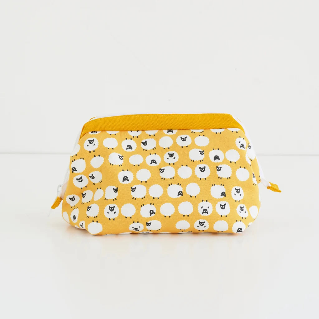 Japanese Cotton Oxford Fabric - Sheep on Yellow/Orange (KOK90102B)