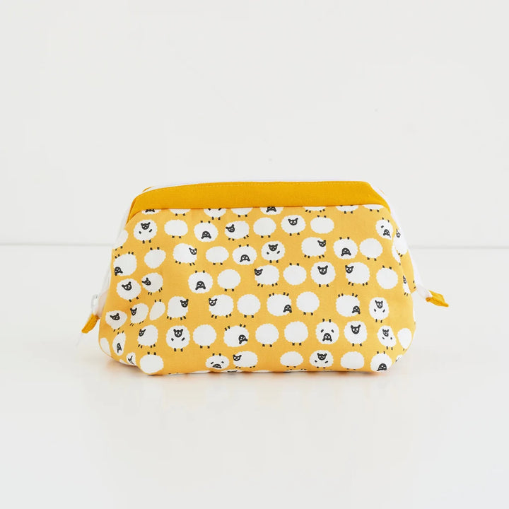 Japanese Cotton Oxford Fabric - Sheep on Yellow/Orange (KOK90102B)