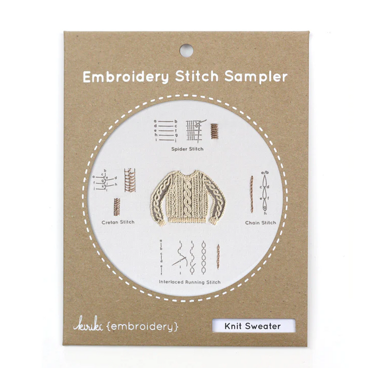 Knit Sweater Embroidery Stitch Sampler