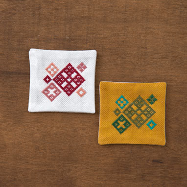 Kogin Sashiko Coaster Kit - Diamonds (74)
