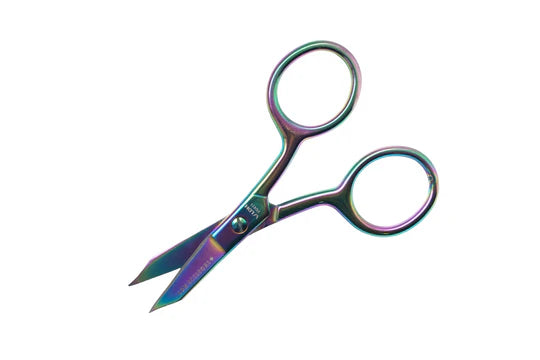 Prismatic scissors on a white background