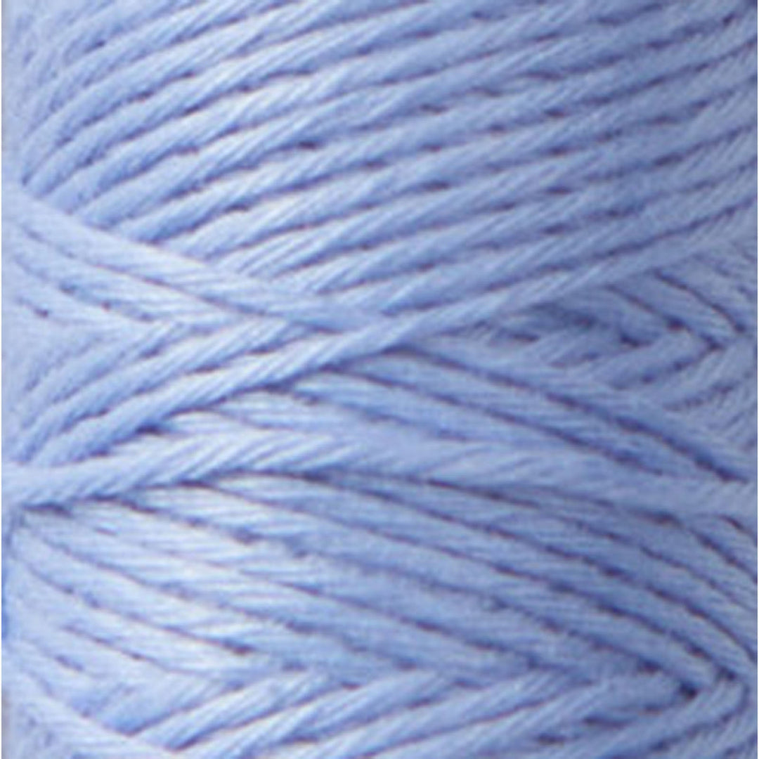 Close-up of light blue embroidery thread showcasing smooth texture and even twist, Cosmo Hidamari Sashiko Thread - Frosty Lake (#21) ideal for Japanese craft supplies and sashiko projects.