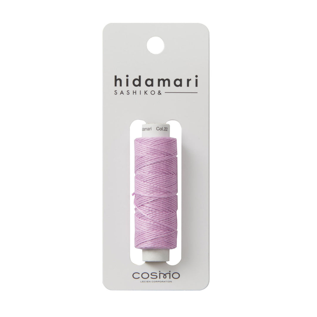 Cosmo Hidamari Sashiko Thread - Dusty Pink (#22) spool of premium Japanese embroidery thread for sashiko and hand embroidery in soft dusty pink, ideal for modern needlework.