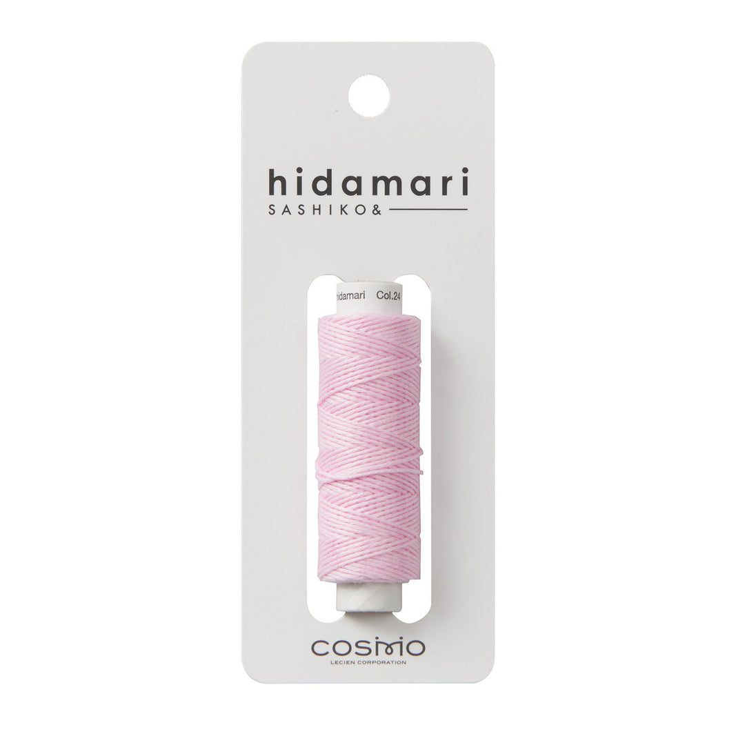 Cosmo Hidamari Sashiko Thread - Marshmallow (#24) in soft pink shade, ideal for sashiko, embroidery, and Japanese craft projects with premium quality.