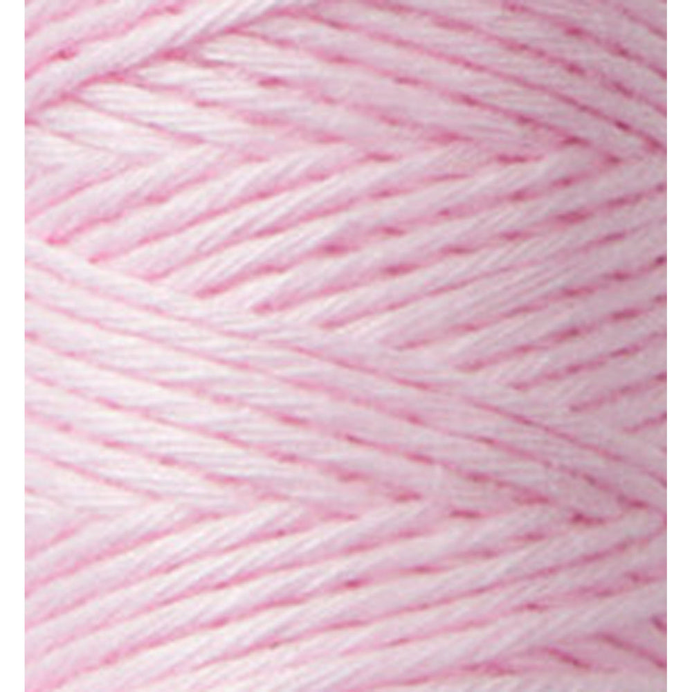 Close-up of soft pink embroidery thread showing detailed texture and twist of Cosmo Hidamari Sashiko Thread - Marshmallow (#24) for Japanese craft supplies and modern needlework.