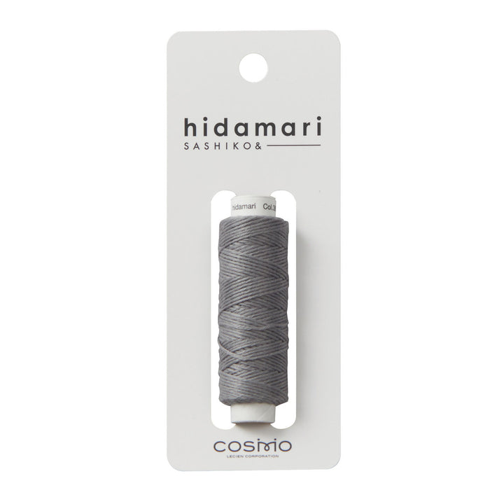 Cosmo Hidamari Sashiko Thread - Pewter (#36) spool of gray embroidery thread designed for sashiko and Japanese craft supplies, ideal for needlework and modern stitching projects.