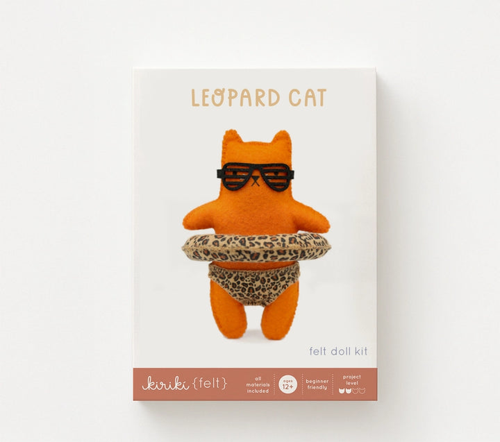 Leopard Cat Doll Felt Embroidery Kit