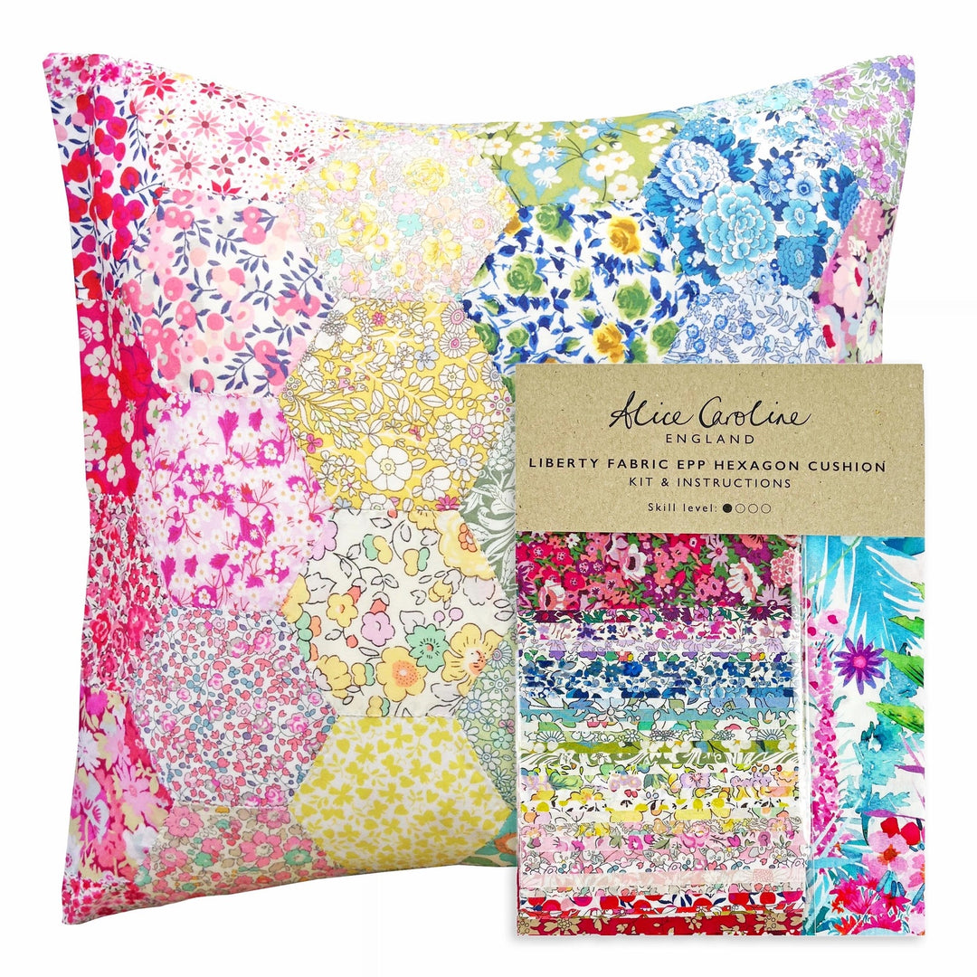 Rainbow Liberty Fabric Hexagon Cushion EPP Kit