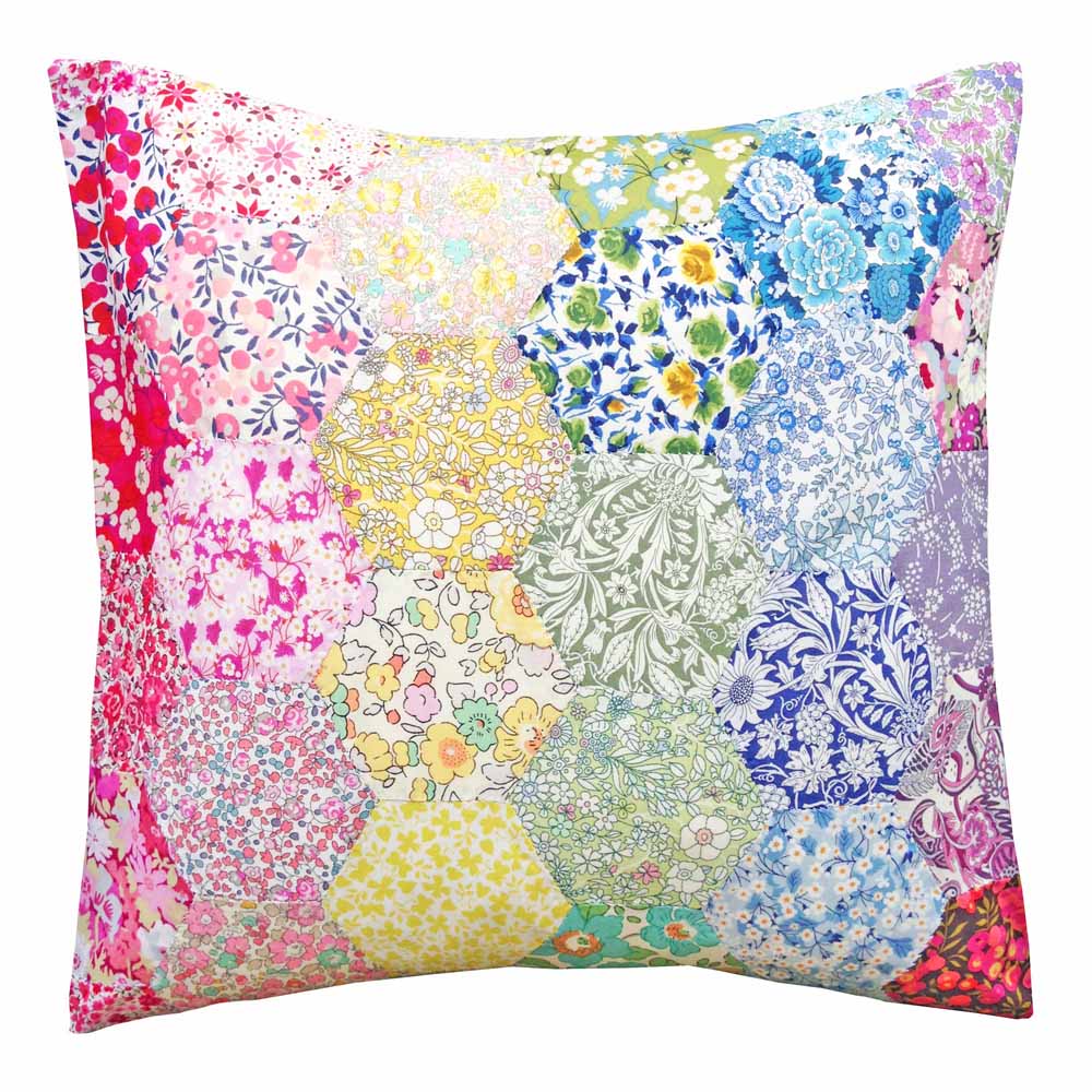 Rainbow Liberty Fabric Hexagon Cushion EPP Kit
